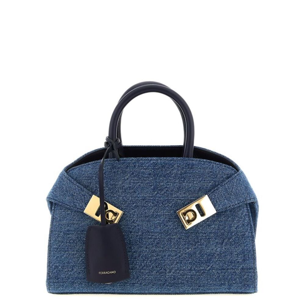 Ferragamo Blue Fabric Women's Handbag